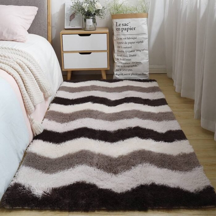 80*160CM DECOR  PATTERN PLUSH FLUFFY ROUND RABBIT FUR RUG FOR LIVING ROOM AESTHETICS - Image 5