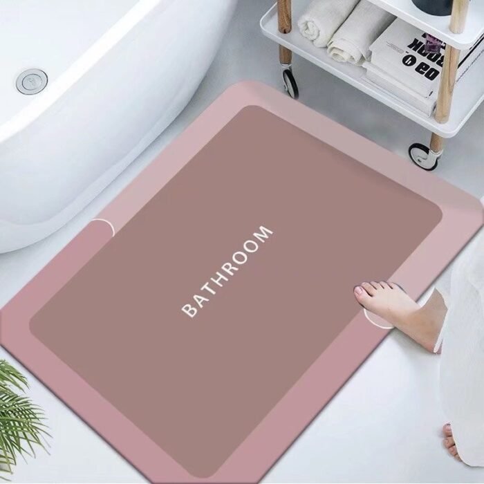 50*80CM 3D SQUARE SHAPE DIATOMITE/SILICON DESIGN QUICK DRY/WATER ABSORBENT FOOTMAT(Randomly picked) - Image 5