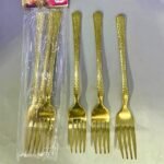 6PC GOLD FORK WITH DESIGN