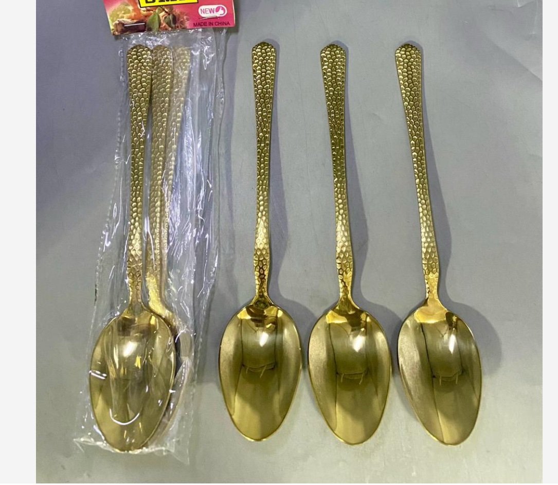 img_5912 6PC GOLD SPOON WITH DESIGN - Image 1