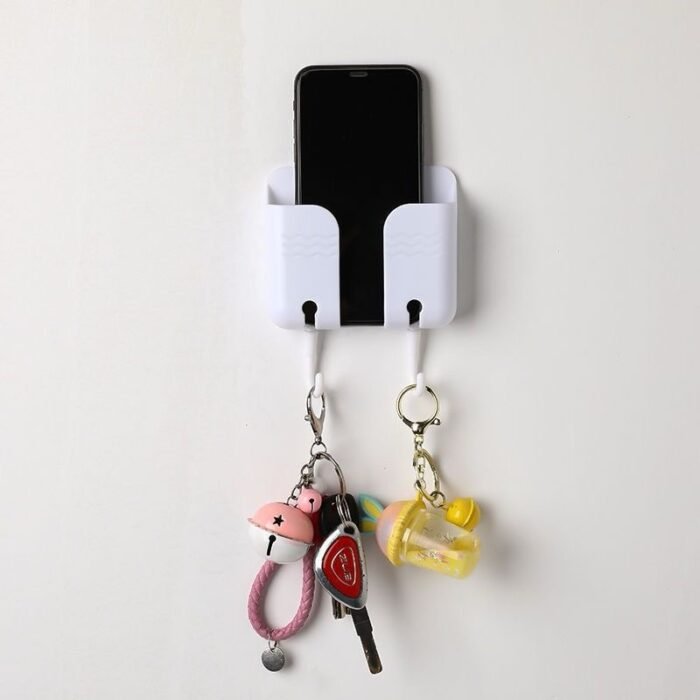 WALL PHONE HOLDER WITH KEY HOOK - Image 4
