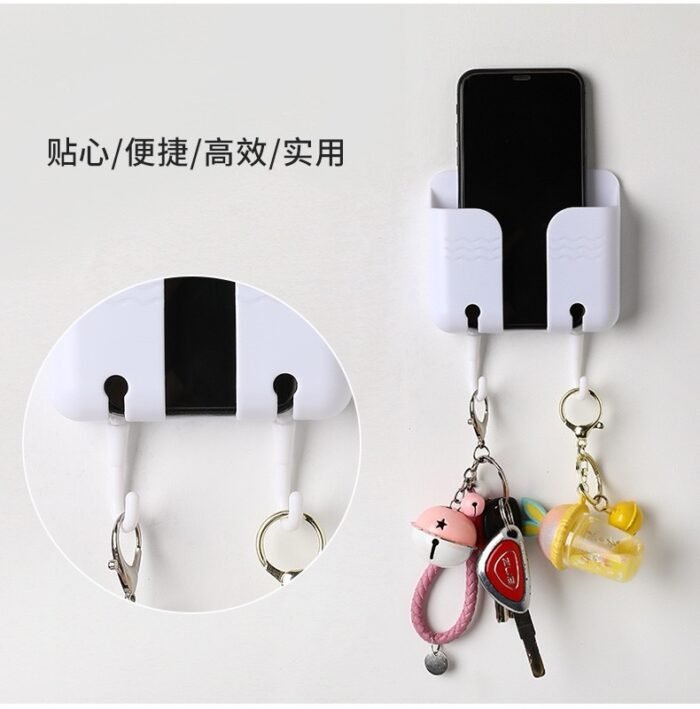 WALL PHONE HOLDER WITH KEY HOOK - Image 5