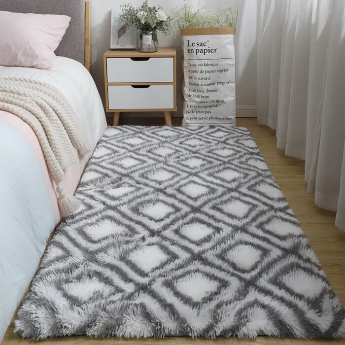 80*160CM DECOR  PATTERN PLUSH FLUFFY ROUND RABBIT FUR RUG FOR LIVING ROOM AESTHETICS - Image 12