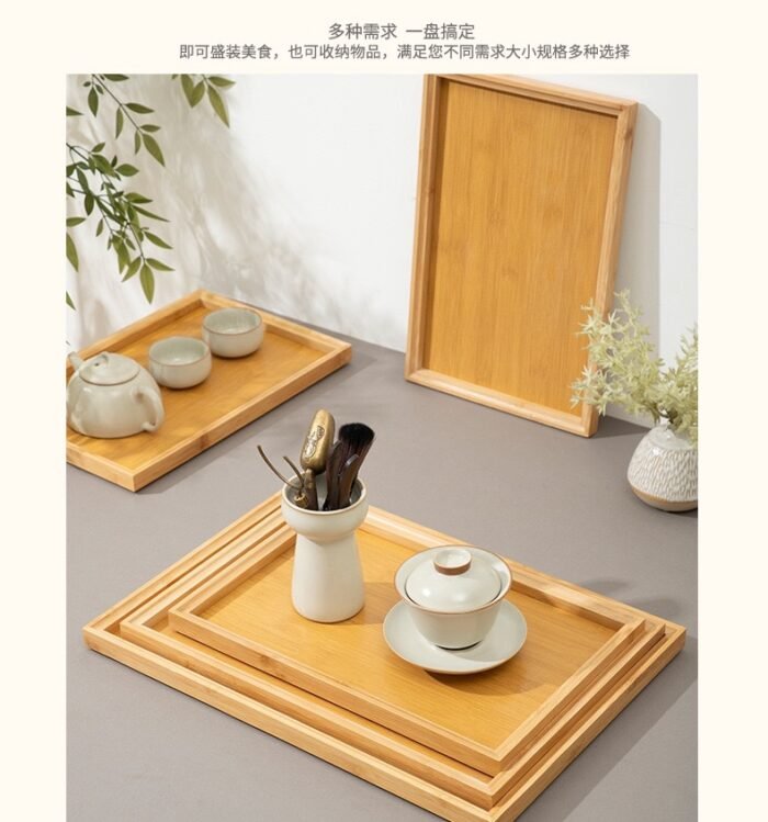 3IN1 QUALITY WOODEN BAMBO SERVING TRAY - Image 2