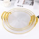 3IN1 QUALITY CRYSTAL RECTANGULAR SHAPE WITH GOLD RIMMED ARMREST SERVING TRAY - Image 2