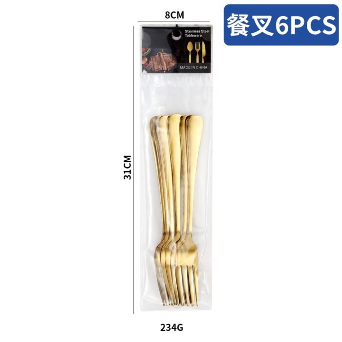 6PC QUALITY GOLD CUTLERY SET(Gold Dessert fork,tea spoon,Fork,Knife,Spoon) - Image 4