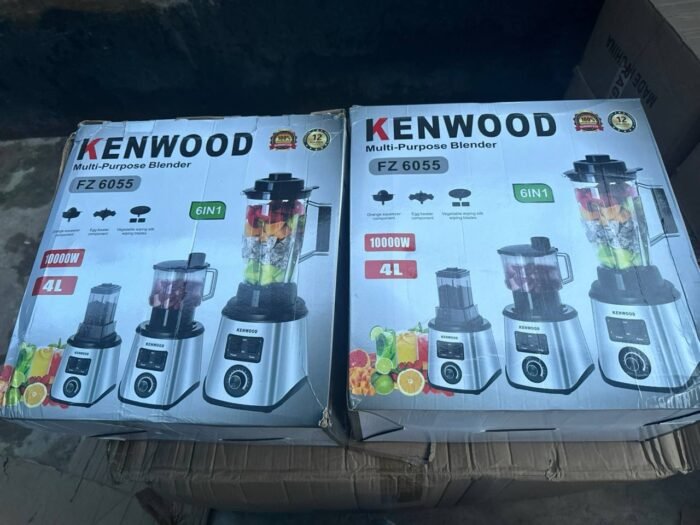 6IN1 6055 KENWOOD 9525 COPPER ENGINE 

10,00WATT MULTIFUNCTIONAL KENWOOD DOUBLE CUP BLENDER - COMES WITH 9525 ENGINE MOTOR(Strongest Blender Motor) 
(4LTR LIQUID JAR CUP,CHOPPER + 1LTR DRY STUFFS CUP AND ACCESSORIES) - Image 2