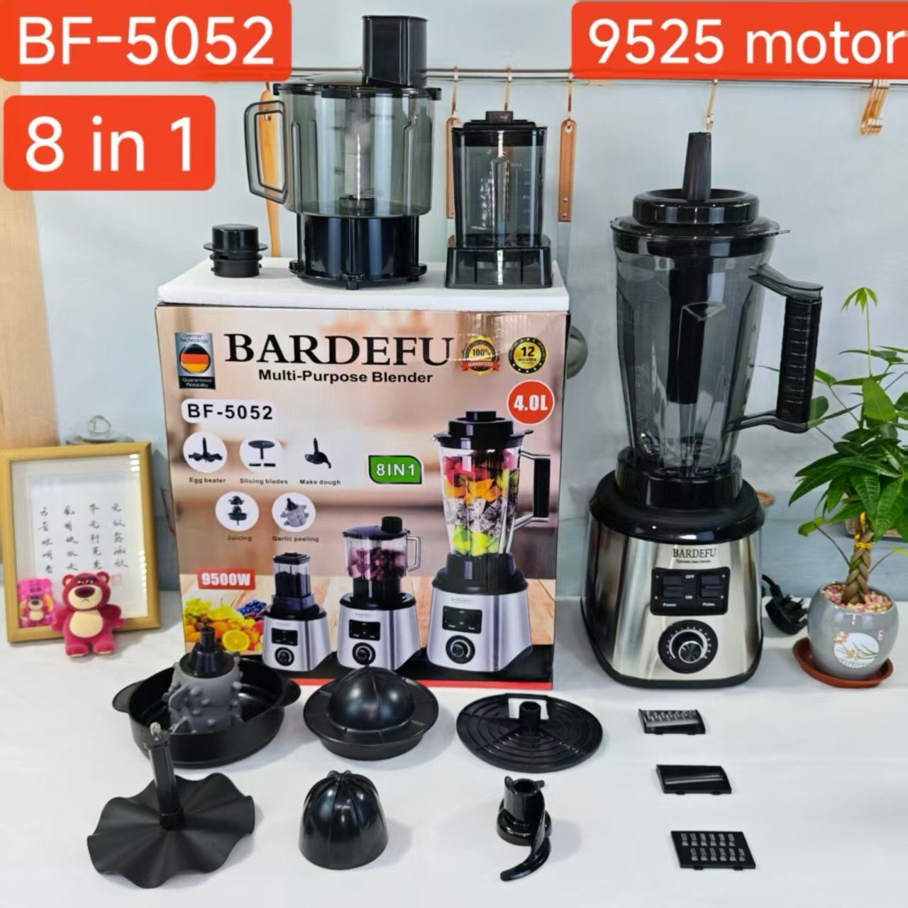 img_7186 OGBONGE 8IN1 5052 9500WATT BARDEFU 9525 COPPER ENGINE BLENDER 4LTR LIQUID BIG JAR,CHOPPER,1LTR DRY STUFF JAR AND ACCESSORIES - Image 1