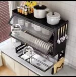 85CM DOUBLE STEP DUST PROOF OVER THE SINK SHELF,DISH RACK,CUTLERY/UTENSILS HOLDER - Image 3
