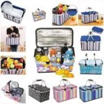 COLLAPSIBLE INSULATED DOUBLE HANDLE COLORFUL PICNIC BAG BIG SIZE