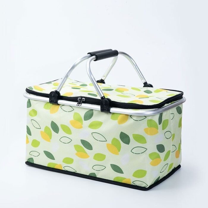 COLLAPSIBLE INSULATED DOUBLE HANDLE COLORFUL PICNIC BAG BIG SIZE - Image 9