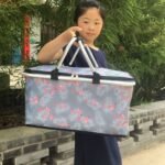 COLLAPSIBLE INSULATED DOUBLE HANDLE COLORFUL PICNIC BAG BIG SIZE - Image 4