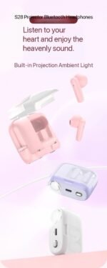 S28 FINGER TOUCH BLUETOOTH EARPOD/EARBUD WITH PROJECTOR LIGHT AND REPLACEABLE CLIP - Image 2
