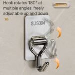 10PC STAINLESS STEEL ADHESIVE WALL HOOK - Image 3