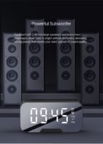 MULTIFUNCTIONAL RECHARGEABLE STEREO BASE-HEAVY BLUETOOTH SPEAKER WITH TF/FM RADIO AND ALARM CLOCK(Red color only) - Image 4