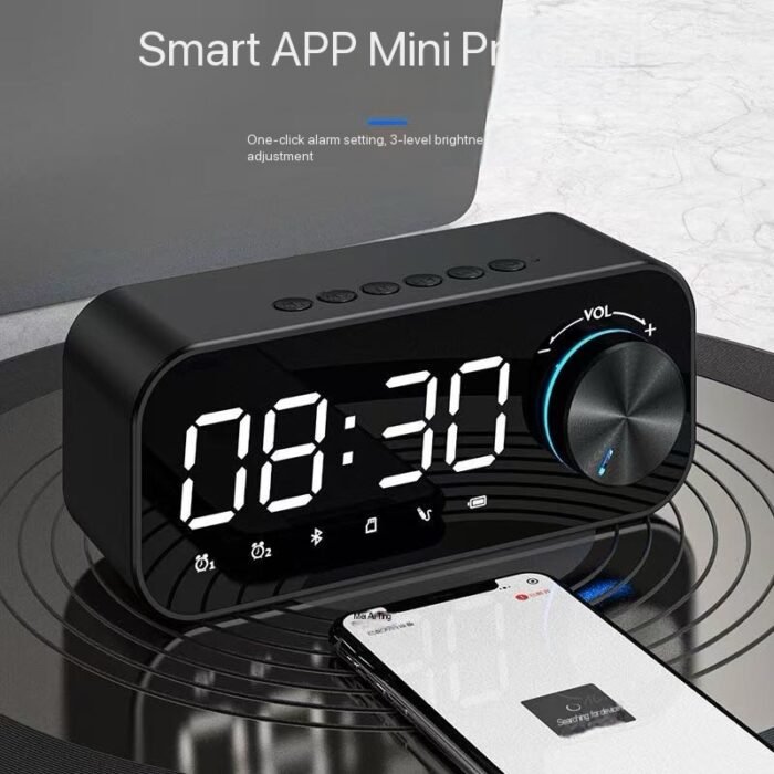 MULTIFUNCTIONAL RECHARGEABLE STEREO BASE-HEAVY BLUETOOTH SPEAKER WITH TF/FM RADIO AND ALARM CLOCK - Image 4