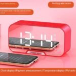 MULTIFUNCTIONAL RECHARGEABLE STEREO BASE-HEAVY BLUETOOTH SPEAKER WITH TF/FM RADIO AND ALARM CLOCK(Red color only)