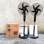 TRIFONE QUALITY RECHARGEABLE FAN WITH SOLAR PANEL(BLACK)