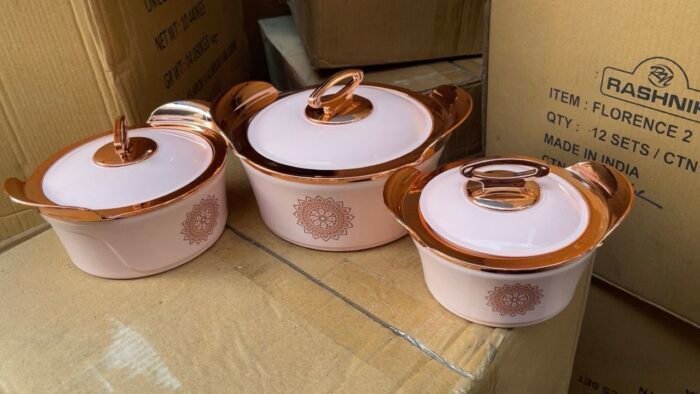 3PC QUALITY 800/1200/2000ML ORCHID INSULATED FOOD WARMER - Image 2