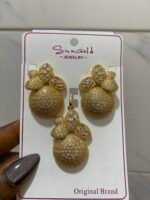 QUALITY NON TARNISH LUXURY SUNGOLD FASHION EARRING AND PENDANT SET DESIGN 3(doesn’t come with chain) - Image 2