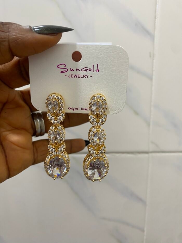 QUALITY NON TARNISH LUXURY SUNGOLD FASHION EARRING DESIGN  2 - Image 4