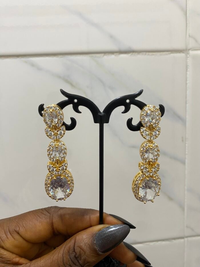 QUALITY NON TARNISH LUXURY SUNGOLD FASHION EARRING DESIGN  2 - Image 5