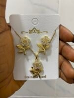 QUALITY HY FASHION CHAIN AND EARRING SET DESIGN 9 - Image 2