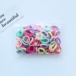 50Pcs quality Lot Small Rubber Band Doll Towel Hair Ring Colorful Nylon Head Ropes Black Elastic Hair Bands Ties For Girls Accessories(it doesn’t slack even after use) - Image 6