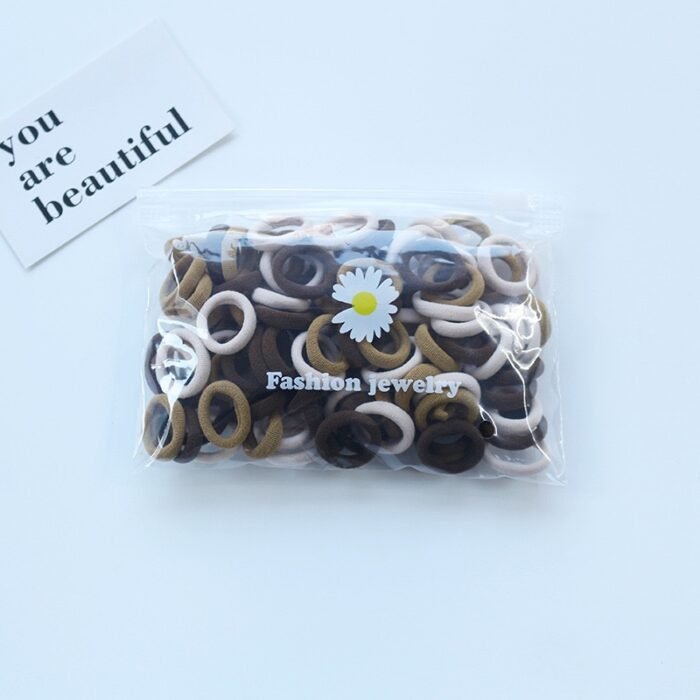 50Pcs quality Lot Small Rubber Band Doll Towel Hair Ring Colorful Nylon Head Ropes Black Elastic Hair Bands Ties For Girls Accessories(it doesn’t slack even after use) - Image 7