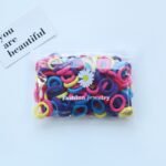 50Pcs quality Lot Small Rubber Band Doll Towel Hair Ring Colorful Nylon Head Ropes Black Elastic Hair Bands Ties For Girls Accessories(it doesn’t slack even after use) - Image 4