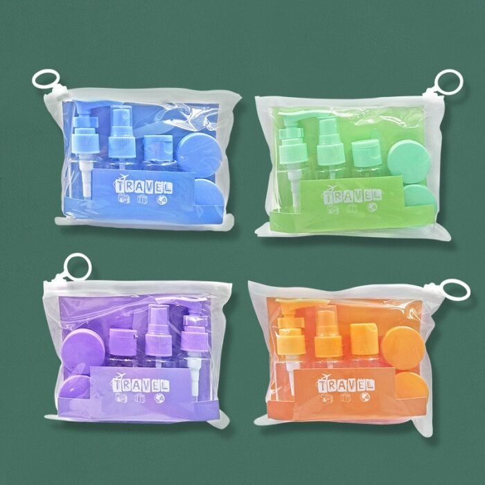 6PC TRAVEL TRANSPARENT COSMETIC PLASTIC BOTTLE SET KIT for Lotion,cream,spray and more - Image 2