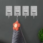 10PC STAINLESS STEEL ADHESIVE WALL HOOK