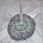 SELF SQUEEZING OR TWISTING SPIN ROTATING COTTON PAD MOP(GREY AND GREEN COLOR) - Image 2