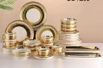 32PC HIGH QUALITY LUXURYNORDIC PORCELAIN WHITE/GOLD CERAMIC DINNER WARE SET - Image 2
