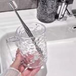 (ON SALES) Glacier Pattern Mouthwash Cup Light Luxury Home Water Wave Pattern Wash Children's Toothpaste Cup Transparent Toothbrush Mug DESIGN 2 - Image 5
