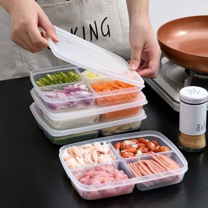 4 COMPARTMENT FOOD/FRUIT/SNACK  FRIDGE STORAGE BOX 2026

Can serve as a fruit or snack plate for your kids to school - Image 2