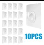 10PC TRANSPARENT WALL HANGER HOOK(2IN1)