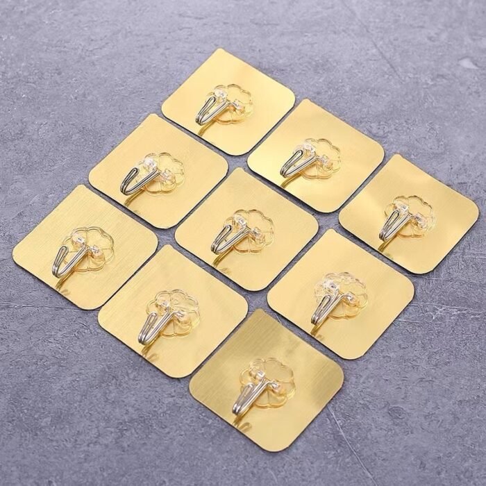 10PC FANCY MULTIPURPOSE WALL HOOK SILVER&GOLD 2026 - Image 3