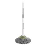 SELF SQUEEZING OR TWISTING SPIN ROTATING COTTON PAD MOP(GREY AND GREEN COLOR) - Image 6