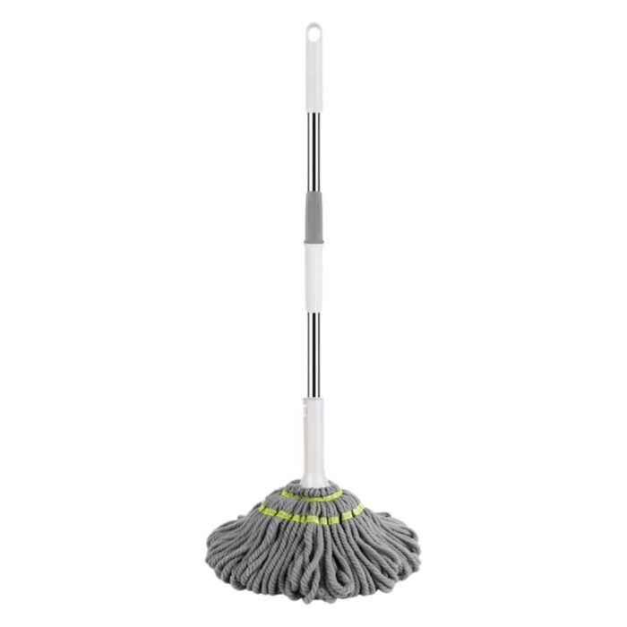 SELF SQUEEZING OR TWISTING SPIN ROTATING COTTON PAD MOP(GREY AND GREEN COLOR) - Image 6