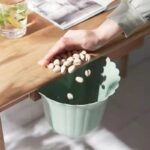 Flowers Shape Kitchen Hanging Trash Can Desktop Clutter Collection Basket Cabinet Wall Mounted Garbage Bin Container Household(WHITE COLOR ONLY) - Image 3