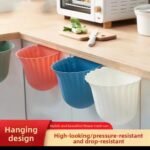 Flowers Shape Kitchen Hanging Trash Can Desktop Clutter Collection Basket Cabinet Wall Mounted Garbage Bin Container Household(WHITE COLOR ONLY)