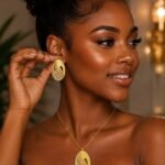 QUALITY NON TARNISH LUXURY SUNGOLD FASHION EARRING AND PENDANT SET DESIGN 5 (doesn’t come with chain)