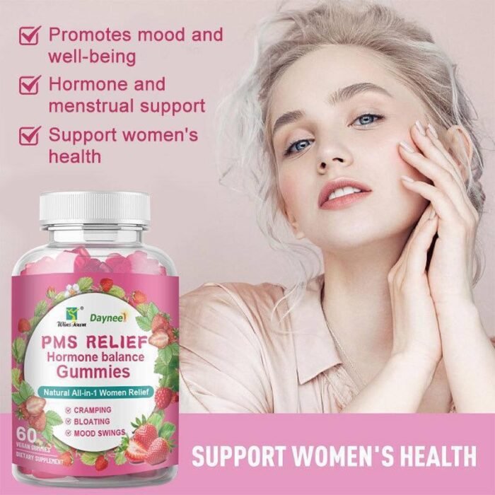DAYNEE PMS RELIEF HORMONE BALANCE GUMMIES  (NATURAL ALL-IN-1 WOMEN RELIEF) _ 60 VEGAN GUMMIES - Image 2
