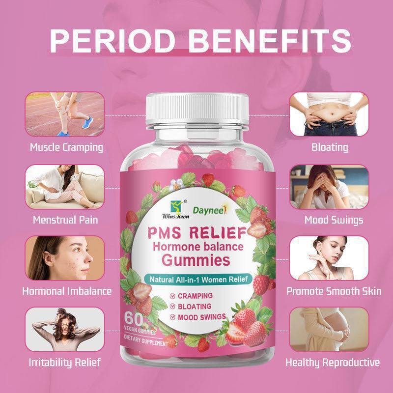 img_0894-3 DAYNEE PMS RELIEF HORMONE BALANCE GUMMIES (NATURAL ALL-IN-1 WOMEN RELIEF) _ 60 VEGAN GUMMIES - Image 1