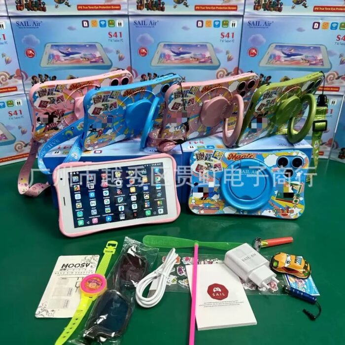 SAIL AIR 41 1SIM + WIFI 
8GB+256GB ANDROID 15 5G
 7INCH IPS UNBREAKABLE SCREEN TYPE C CABLE&CHARGER
WITH TOUCH PEN,SILICON CASE,3D GLASSES,SHOULDER STRAPS AND GIFT ITEMS (KIDS TABLET) - Image 2