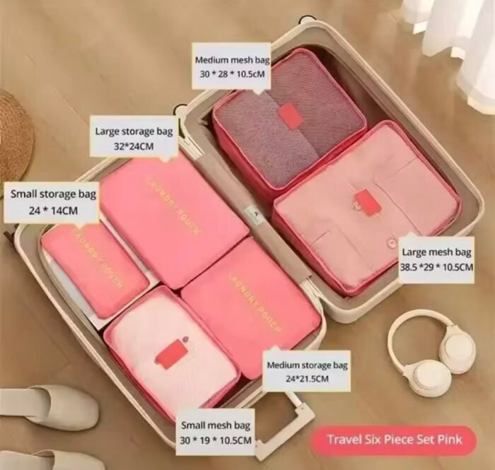 6pcs Travel Storage Bag Set for Clothes Tidy Organizer Wardrobe Suitcase Pouch Travel Organizer Bag Case Shoes Bags Cube Bag - Image 3