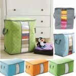 Thickened Fabric Storage Bag with Clear Window Large Capacity Clothes Quilt Organizer for Moving Home Moisture-Proof Packing Bag