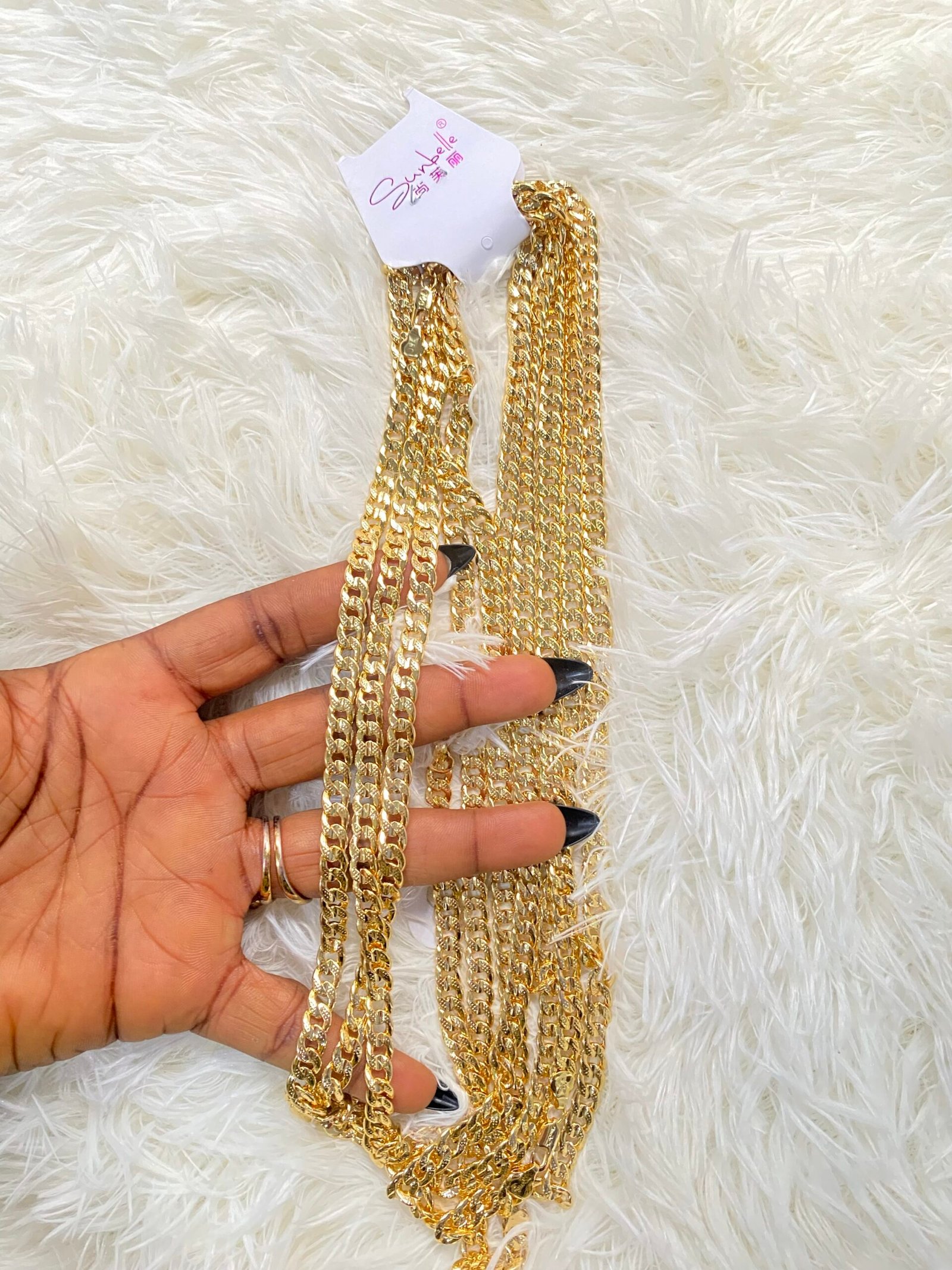 img_5600-2 DURABLE SUNBELLE GOLD REPLICA CUBAN CHAIN DESIGN 1 (LONG) - Image 1