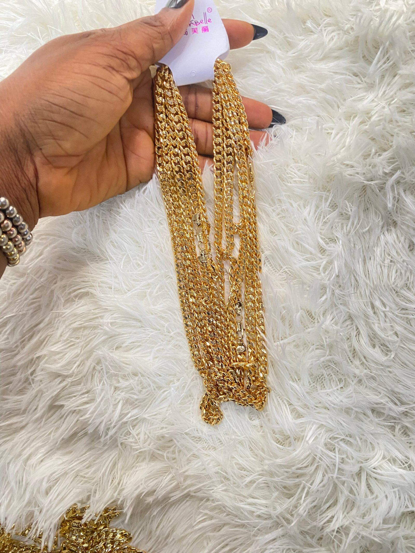 img_5608-2 DURABLE SUNBELLE GOLD REPLICA CUBAN CHAIN DESIGN 2 (SHORT) - Image 1